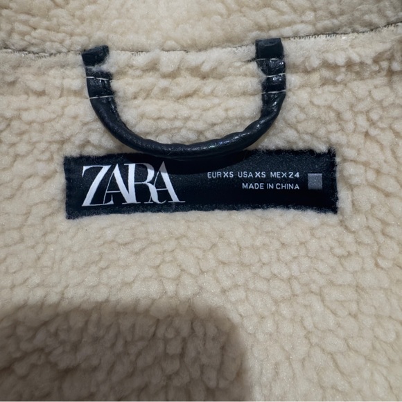 Zara Dark Brown Jacket with Cream Shearling - Picture 4 of 8
